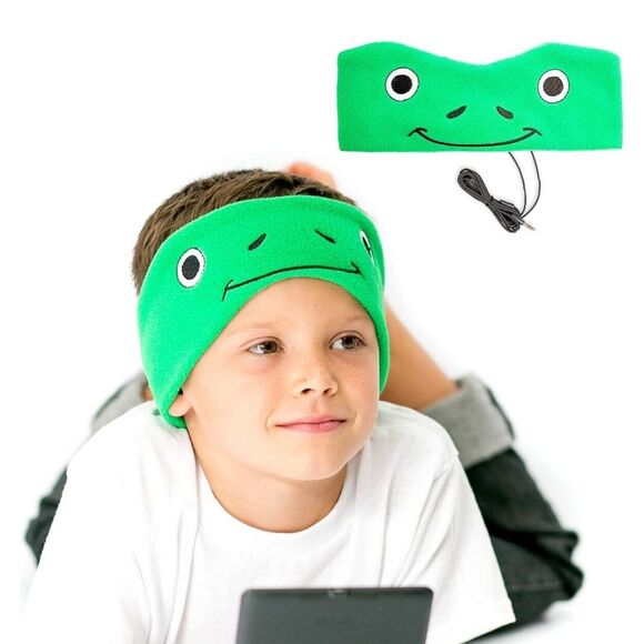 Green Frog Cozy Phones Over the Ears Wearable Headband Headphones for Kids - Picture 1 of 9